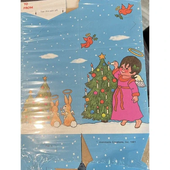 VINTAGE CHRISTMAS JEANMARIE Creations 3 GIFT BOXES NOS NIP USA Angels Pets‎