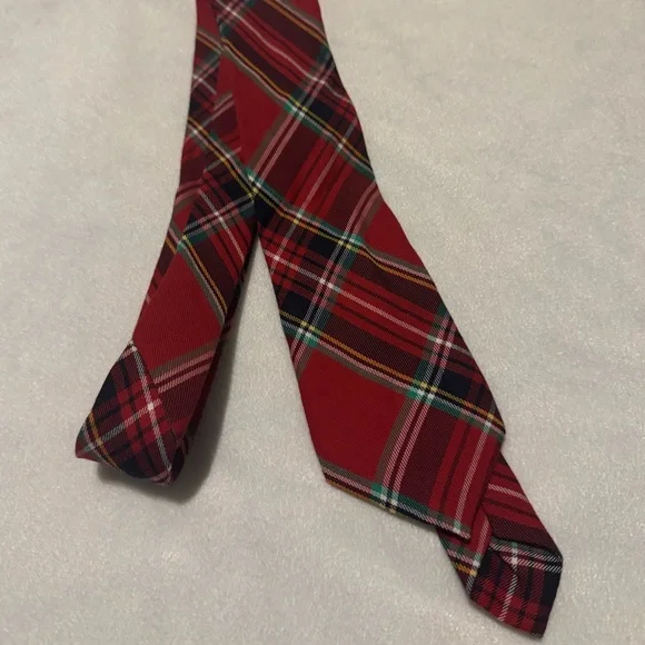 Classic Red Plaid Boys Tie