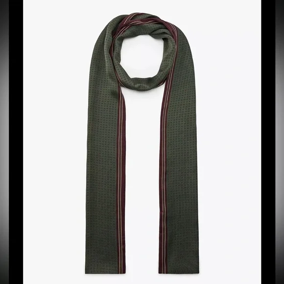 Zara satin printed scarf, 100% viscose, 8”x 80”