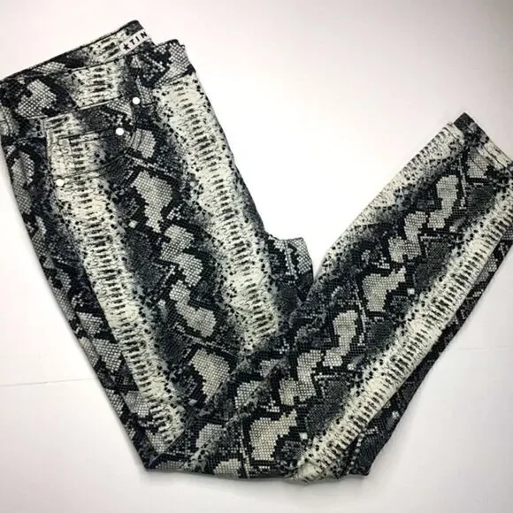 Tinseltown 7 Snakeskin Print Jeans – High Rise Stretch Skinny
