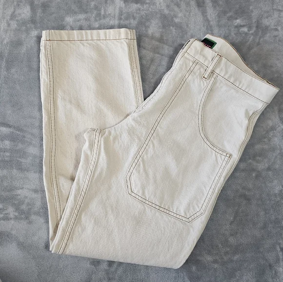 La Fetiche Cream Straight-Leg Jeans‎