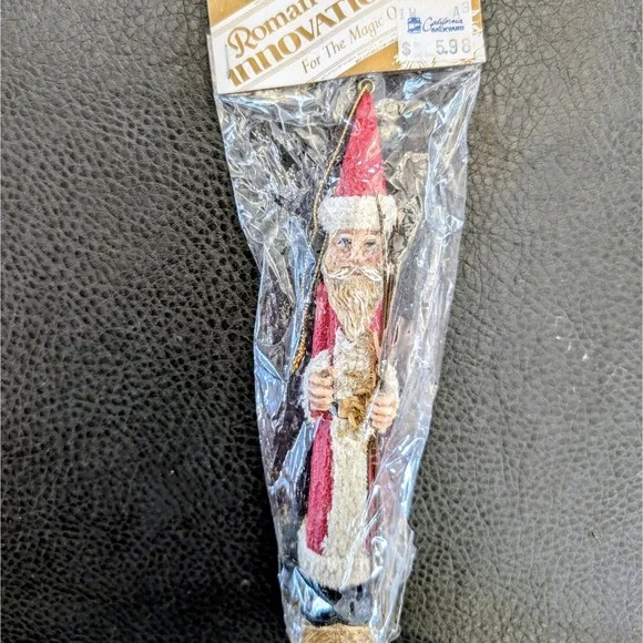 Vtg Pencil Santa Claus Folk Art Christmas Ornament Figurine Home Decor 7