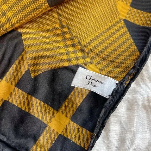 Christian Dior Vintage Silk Scarf in retro print