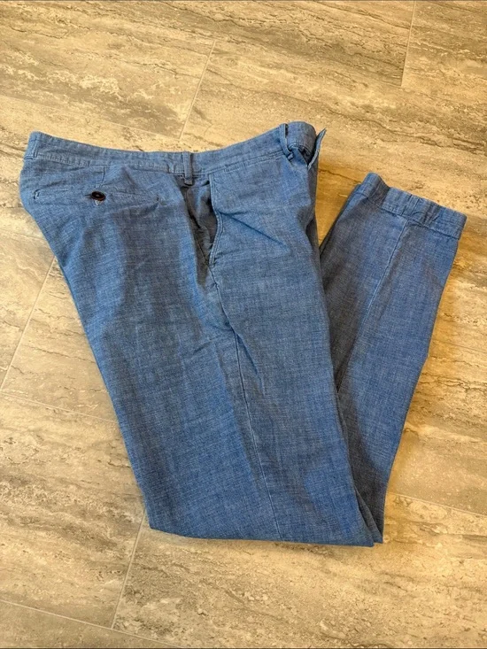 Abercrombie & Fitch Light Blue Slim Chambray Pants size 31 x 32