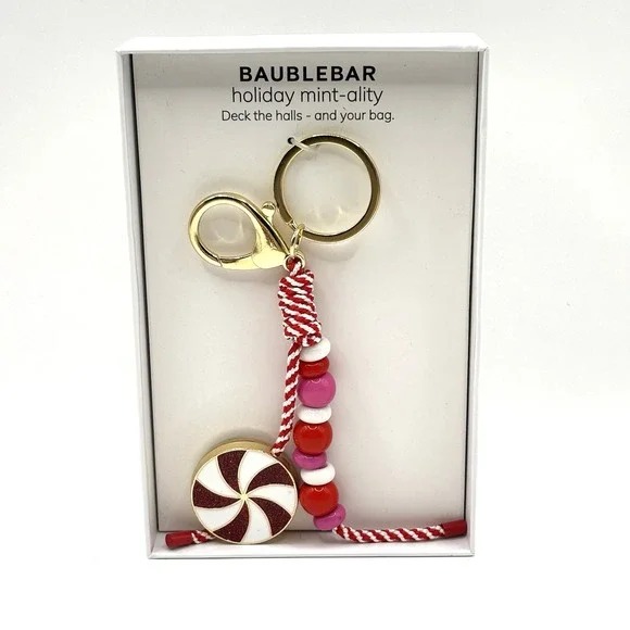 Baublebar holiday Mint-ality‎ Peppermint Bag Charm NIB
