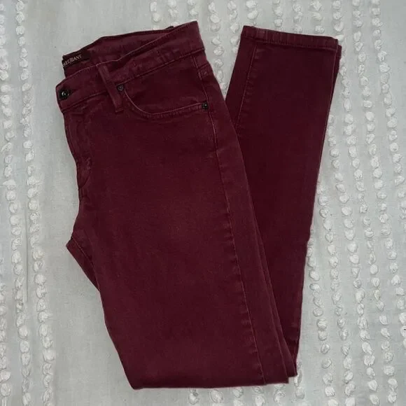 Deep Red/Purple Aged Denim Jeans