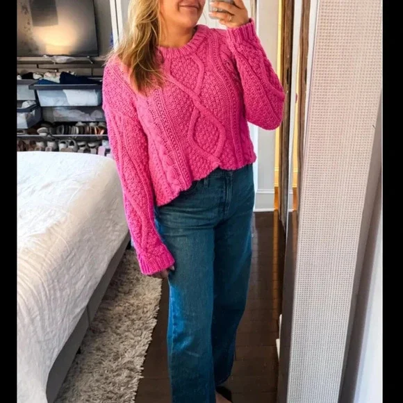 Free People Cutting Edge Cable Knit Sweater