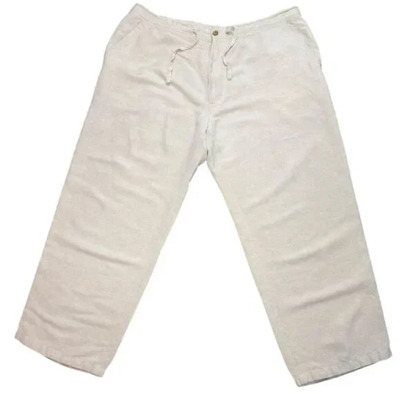 Havana Shirt Co Linen Beach, Coastal Khaki Pant Size: XL 40/42
