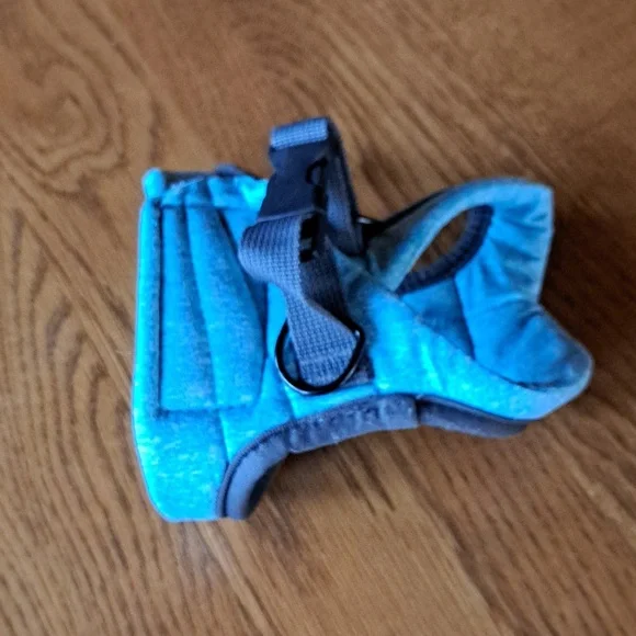 Stylish Turquoise and Grey small Dog Harness (or for a cat)