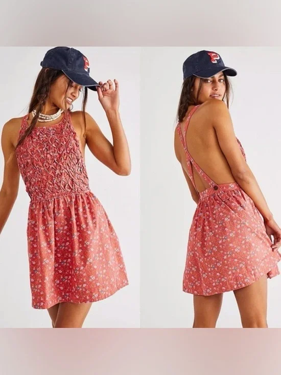 Free People Tatum Smocked Mini Dress Size Small