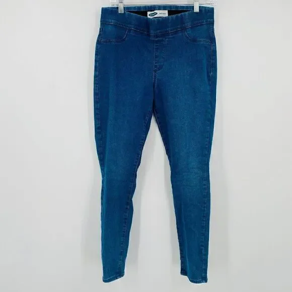 Old Navy Size 10 Medium Wash High Rise Super Skinny Pull On Jeans Stretch