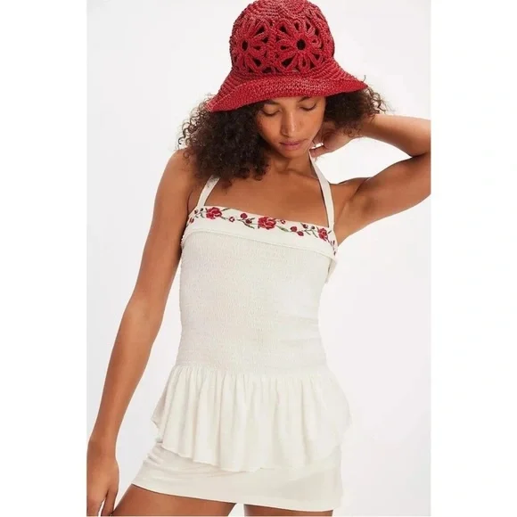 Free People Alee Smocked Halter Top- M