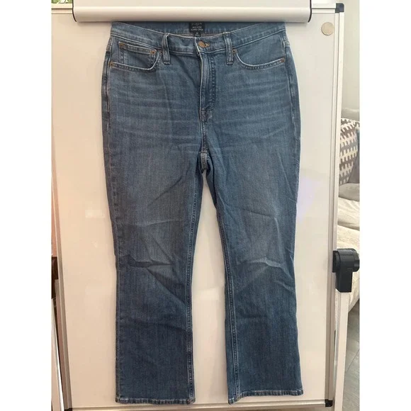J.Crew Mid-Rise Flare Crop Jeans Womens 28 Blue Medium Wash Denim Pants