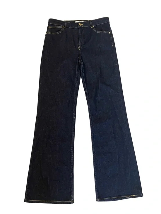 Zara Straight Leg High Rise Soft Stretch Dark Wash Jeans