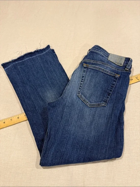 Joe's Jeans Collector’s Edition The Olivia Dark Blue Mid-Rise Cropped Flare