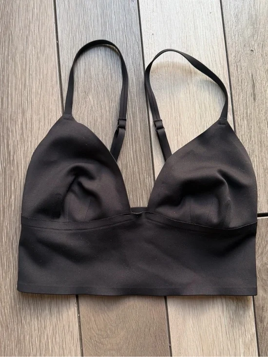 Free People Black Longline Triangle Bralette