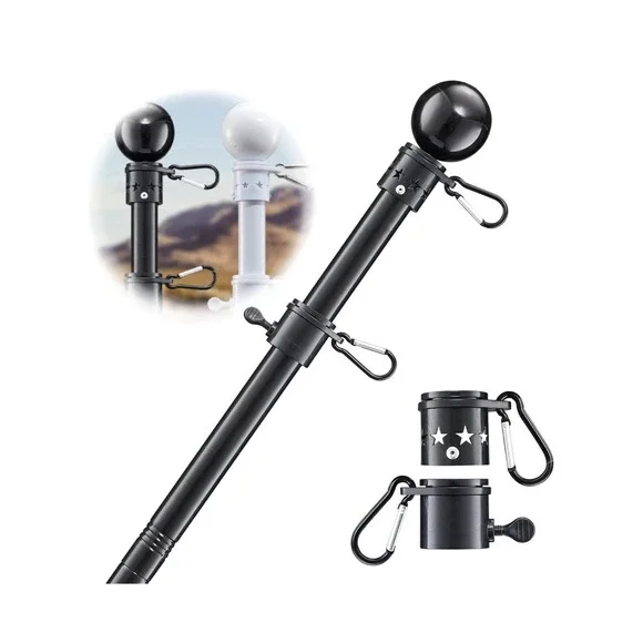 Flag Pole Holder for outside House - 5Ft Stainless Steel Heavy Duty Flagpole Kit