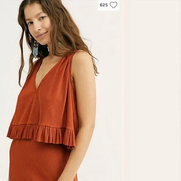 Free People no excuses cropped top in terracotta size XS