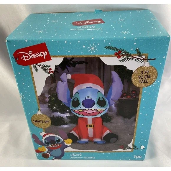 Disney 3 ft Stitch in Santa Suit Airblown Inflatable Gemma Lights Up