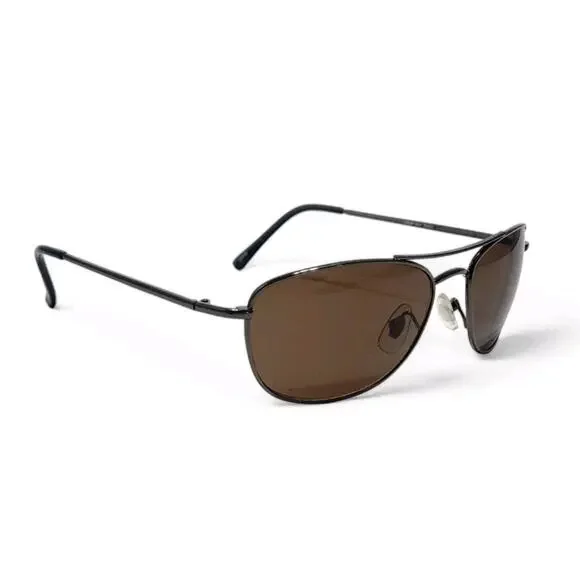 Zoom Sun Sport Metal Sunglasses 09077 Wrap Around Brown Aviators - Men's/Unisex