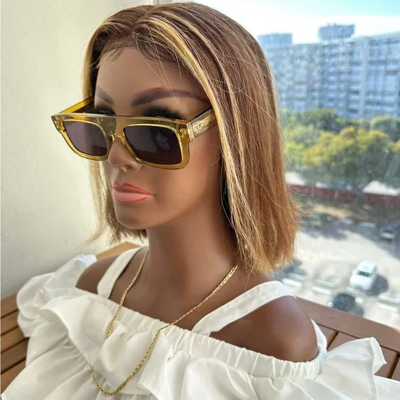 New - GUCCI EYEWEAR GG1085S SUNGLASSES Yellow & Grey