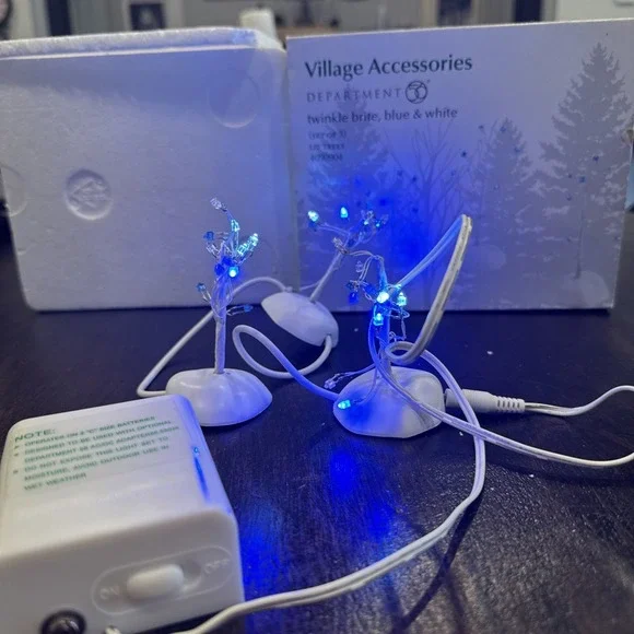 Dept. 56 Twinkle Brite Lit Trees set Of 3, Blue & White,‎ 4030904