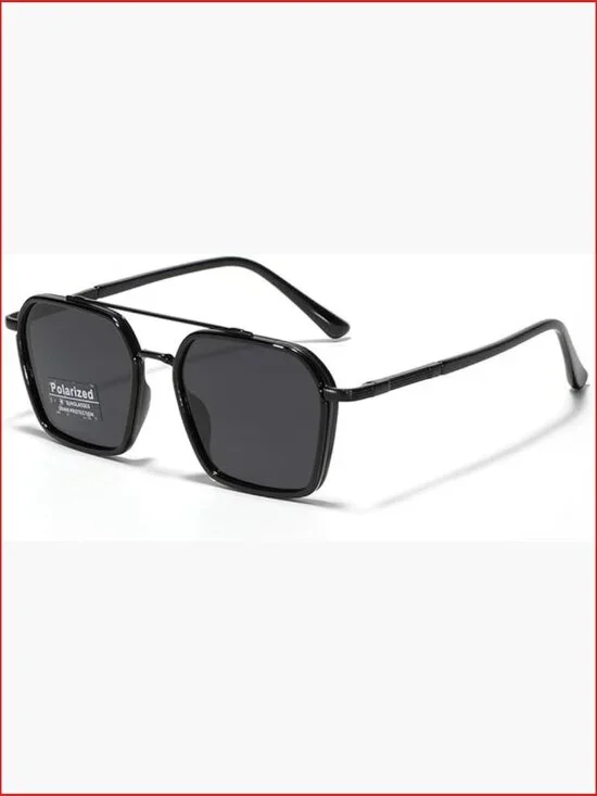 TR90 Square Frame Polarized Sunglasses Double Bridge UV Protection Unisex