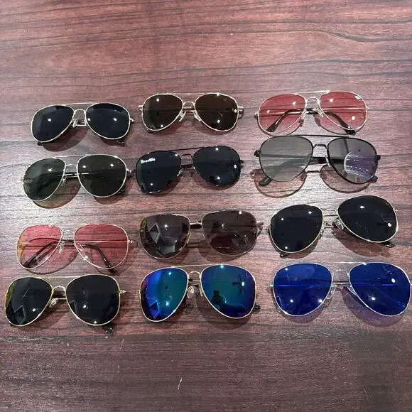 Lot Of 12 Unbranded Aviator Sunglasses Unisex Mens Women’s E29