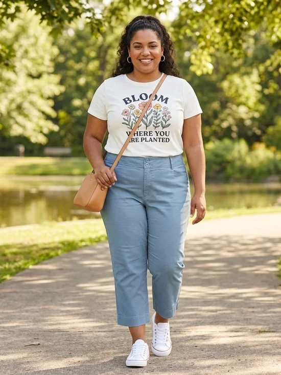 LOFT Outlet Curvy Crop Casual Women's Crop Jeans in Dusty Blue Size 18