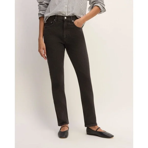 Everlane The‎ Cheeky Jean Womens Washed Black High Rise Button Fly Denim SZ 25
