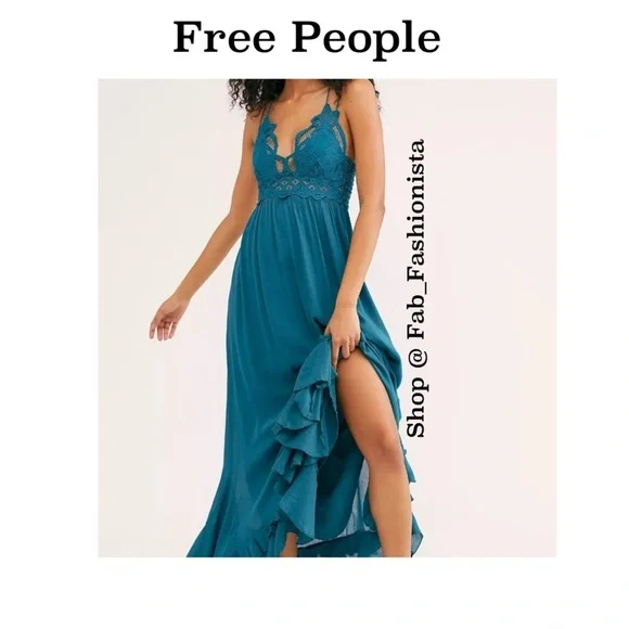 Free People Crochet Lace Maxi Dress size Medium