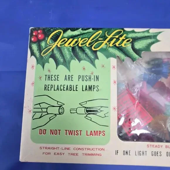 Vintage‎ Jewel-lite Flower Christmas Push-In Replaceable Lamp Bulbs