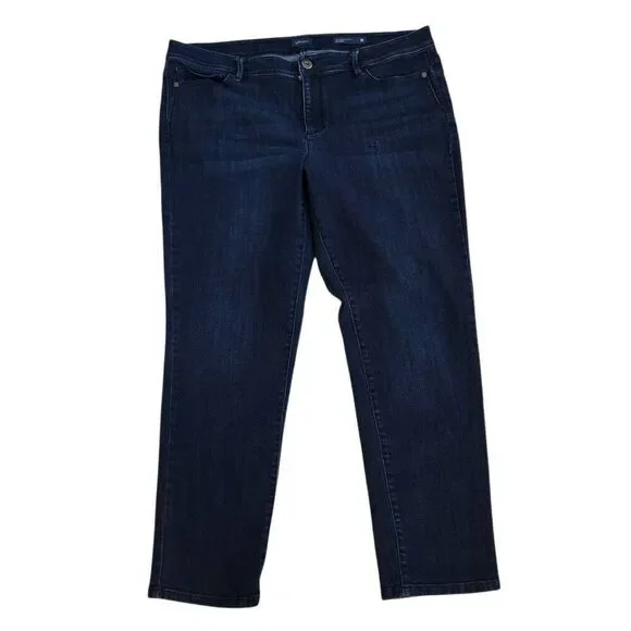 J Jill Womens Authentic Fit Slim Leg Blue Denim Jeans Size 16