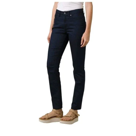 prAna Kayla Mid Rise Slim Performance Organic Cotton Denim Jeans 2/26T Indigo