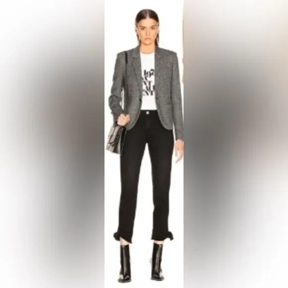 AMO Tie Ankle Slim Skinny Jeans Size 27” Black Magic Mid-Rise