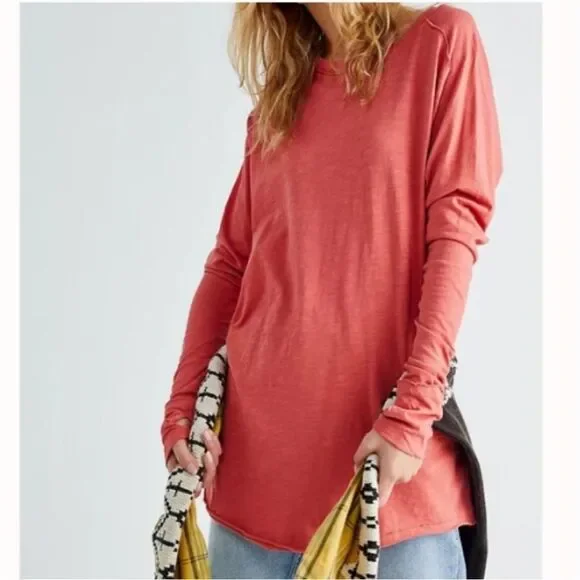 Free People Wander Long Sleeve Tunic Top S