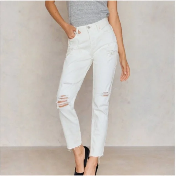 Free People crochet ripped jeans