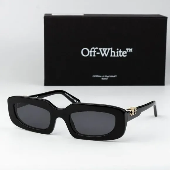 Off-White RENTON Sunglasses Black Rectangle OERI13C RENTON 1007 NEW AUTHENTIC
