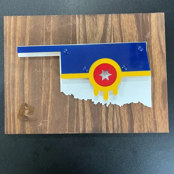 Ferro Designworx Oklahoma‎ State Flag Metal Wall Art Decor USA Made