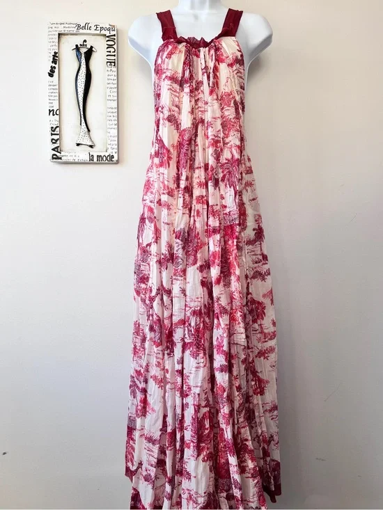 Free People Tropical Toile 100% Cotton Sleeveless Maxi Dress Size S