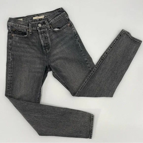 Levi's Wedgie Icon Jeans Better Weather Women Size 25‎ Gray Button Fly Tapered