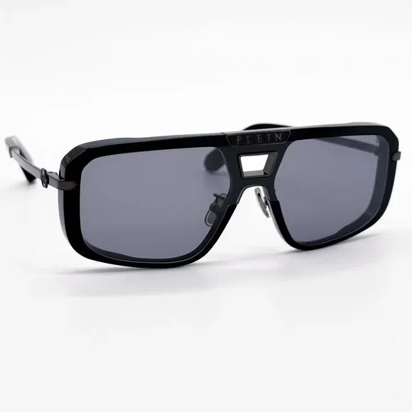 NEW PHILIPP PLEIN SUNGLASSES SPP008M 700X SHIELD BLACK MEN EYEWEAR PHILIPP PLEI