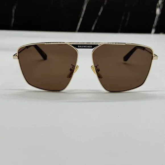 NEW BALENCIAGA SUNGLASSES GOLD UNISEX EYEWEAR BALENCIAGA BB0246SA 003