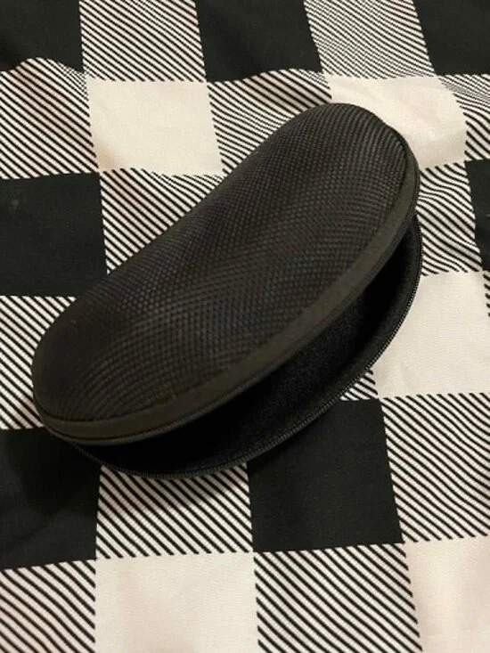 Black Hard Shell Zip-Around Sunglasses Case with Cleaning Cloth 6