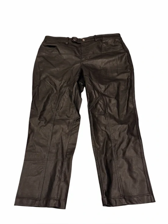 Free People We the Free Shiny Black Faux Leather Pants Size 10