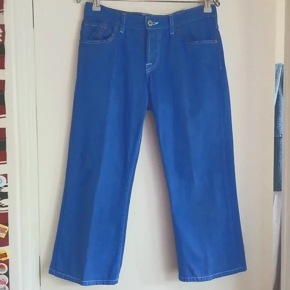 Lucky Brand crop jeans By Gene Montesano Size 6/28. Royal blue Slightly stressed