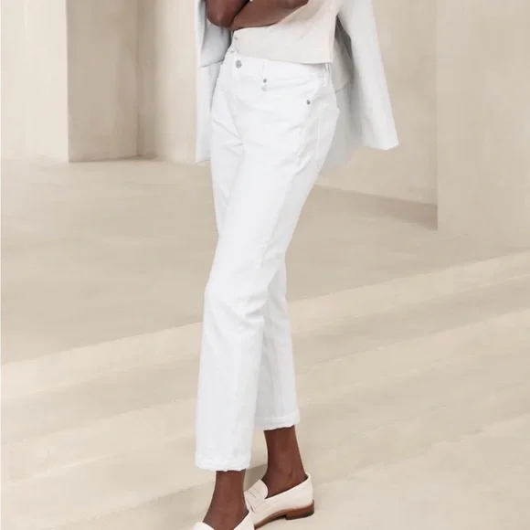Banana Republic Women's Crisp White Straight Leg Jeans