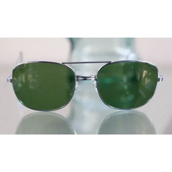 Vintage USAF United States Air Force Aviator Sunglasses Silver‎ Wrap Around Rare