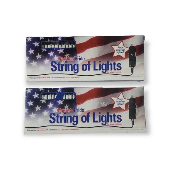 Luminosity Unlimited Patriots Pride 12v Cigarette‎ Lighter Plug-in String Lights