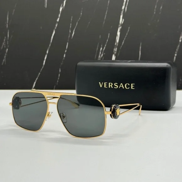 NEW VE2269 1002/87 VERSACE GOLD MOD 2269 1002/87 UNISEX SUNGLASSES VE2269 100287